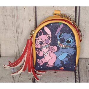4.5" Unbranded Stitch & Angel Mini Backpack Key Chain Coin Holder Coin Purse